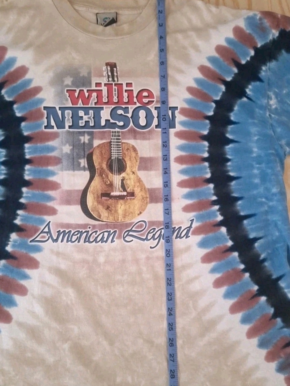Vintage Willie Nelson Shirt XXL Liquid Blue Tie Dye American Legend Made in USA - Picture 7 of 8